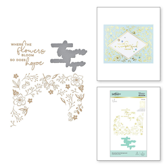 Blooming Floral Background Glimmer Hot Foil Plate & Die Set from Yana's Blooming Birthday Collection