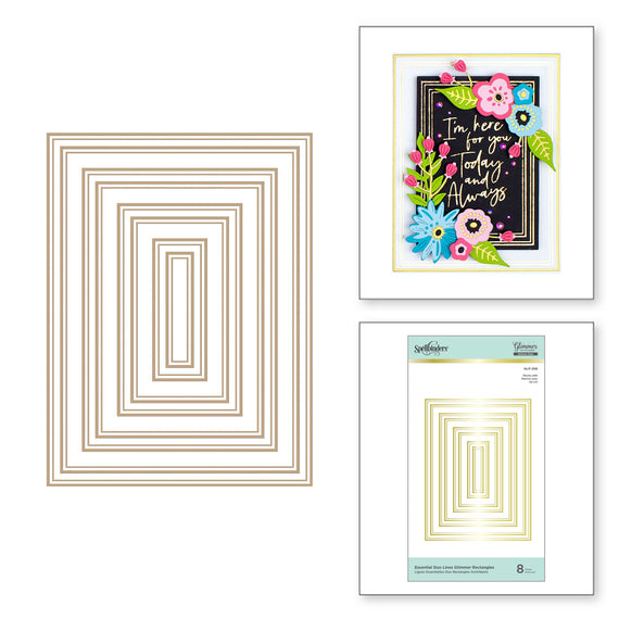 Essential Duo Lines Glimmer Rectangles Glimmer Hot Foil Plate from Glimmer Essentials Collection