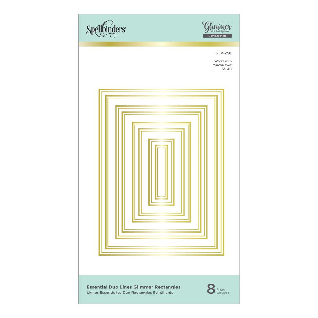 Essential Duo Lines Glimmer Rectangles Glimmer Hot Foil Plate from Glimmer Essentials Collection (GLP-258) Product Packaging