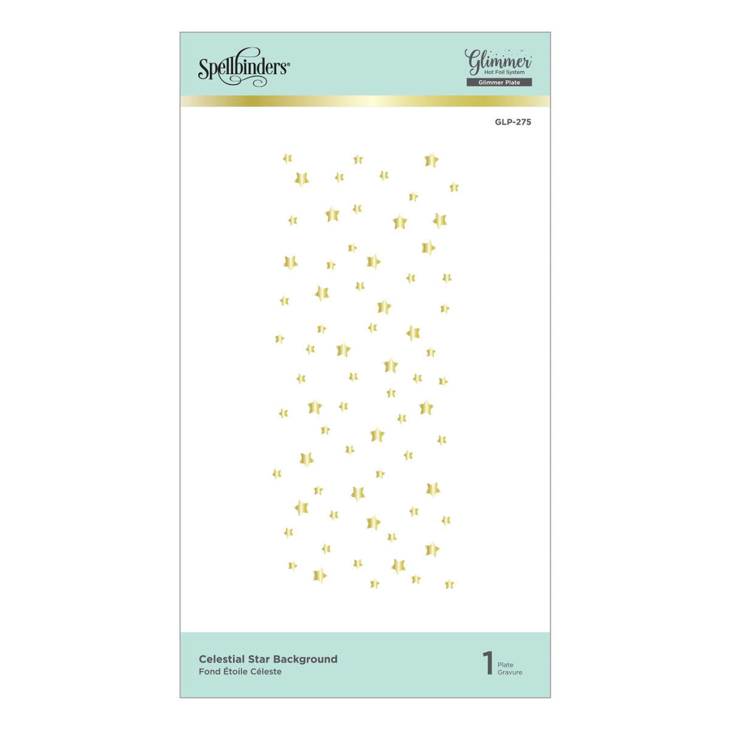 Celestial Star Background Glimmer Hot Foil Plate from Celestial Zodiacs Collection (GLP-275) Product Packaging