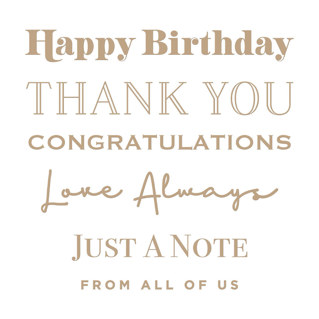 Essential Glimmer Sentiments Glimmer Hot Foil Plate from the Slimline Collection (GLP-278) Colorization