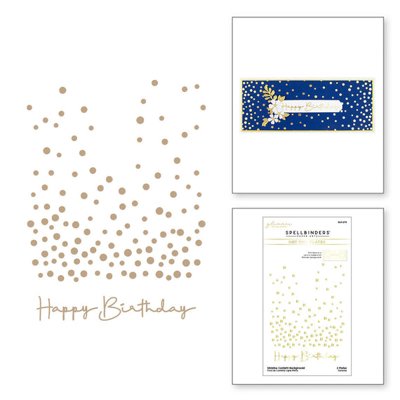Slimline Confetti Background Glimmer Hot Foil Plate