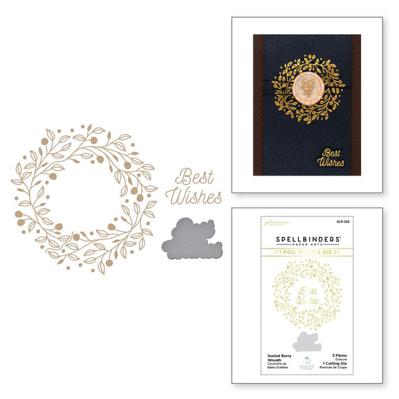 Sealed Berry Wreath Glimmer Hot Foil Plate & Die Set