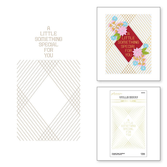 Crossed Lines Cardfront Glimmer Hot Foil Plates from the Glimmer Greetings Collection