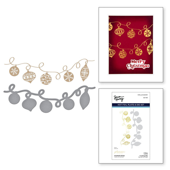 Ornament String Glimmer Hot Foil Plate & Die Set from Joyful Christmas Collection by Simon Hurley