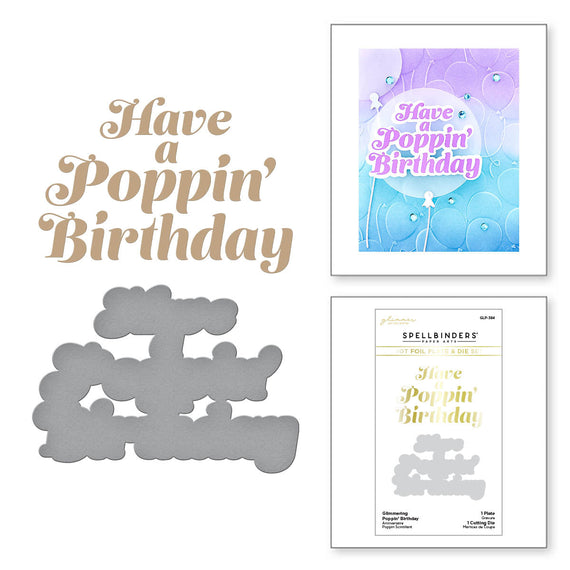 Glimmering Poppin’ Birthday Hot Foil Plate & Die Set