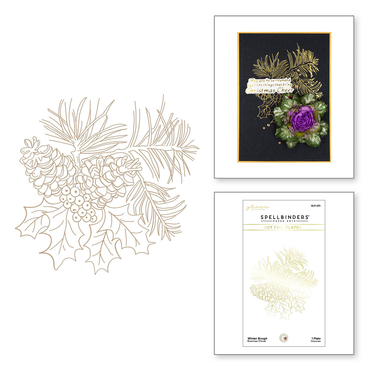 Winter Bough Hot Foil Plate from the Snow Garden Collection by Susan T
