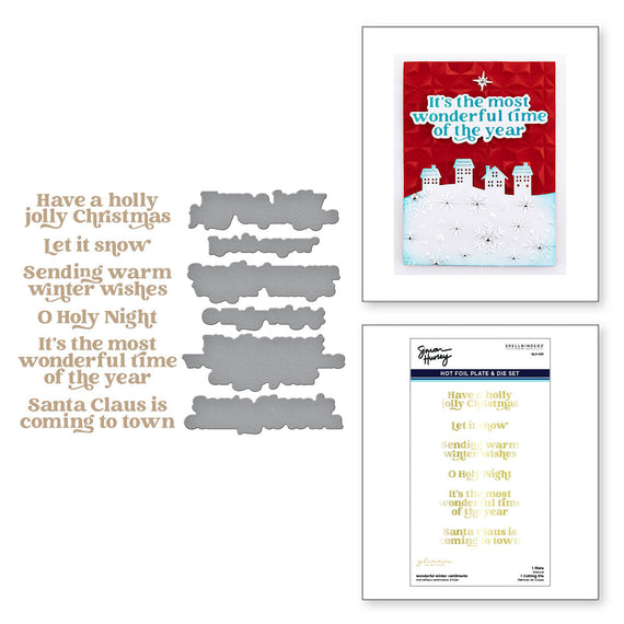 Wonderful Winter Sentiments Glimmer Hot Foil Plate & Die Set by Simon Hurley