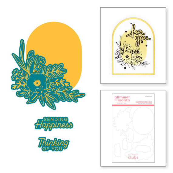 Illustrated Floral & Solid - Glimmer Hot Foil Kit of the Month (Plates Only)