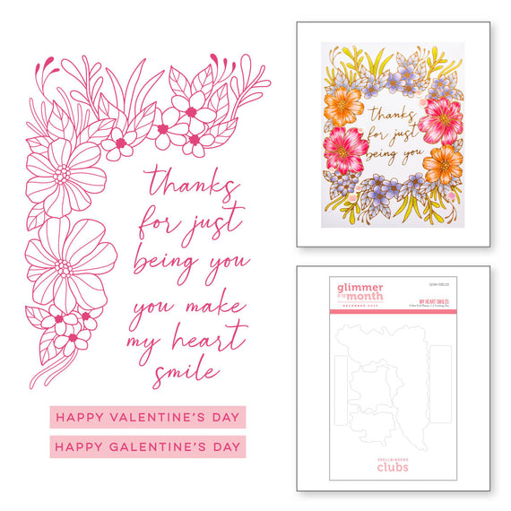 My Heart Smiles - Glimmer Hot Foil Kit of the Month (Plates & Die Only)