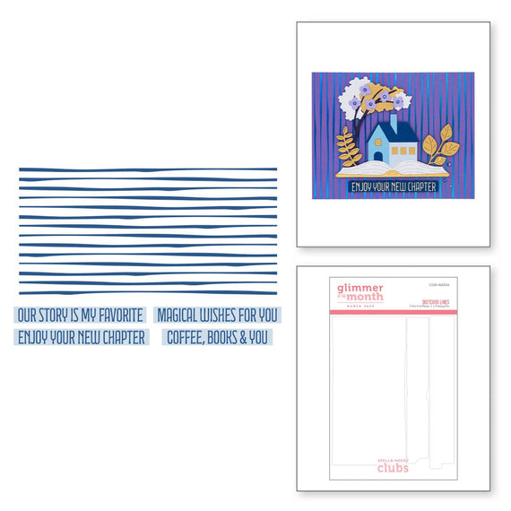 Sketched Lines - Glimmer Hot Foil Kit of the Month (Plates & Die Only)