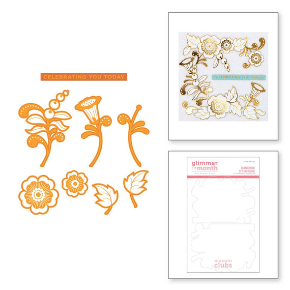 Glimmer Edge Stylized Floral - Glimmer Hot Foil Kit of the Month (Plates Only)