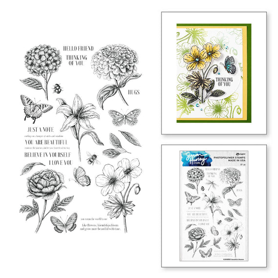 Ranger Beautiful Blooms Clear Stamp Set by Simon Hurley create.