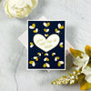 A Lotta Heart- Small Die of the Month (DOM-JAN22) navy and gold project lifestyle photo by Ilana Crouse.