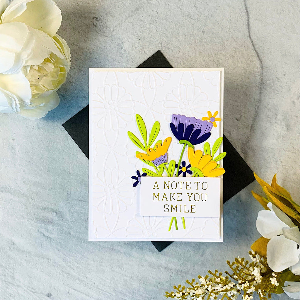 Anytime Glimmer Sentiments - Glimmer Hot Foil Kit of the Month (GOM-FEB22) A note to make you smile card by ilana crouse. 