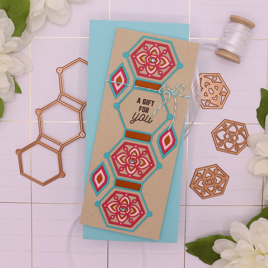 Hex Kaleidoscope Slimline - Large Die of the Month (DOML-AUG21) Card Project 12