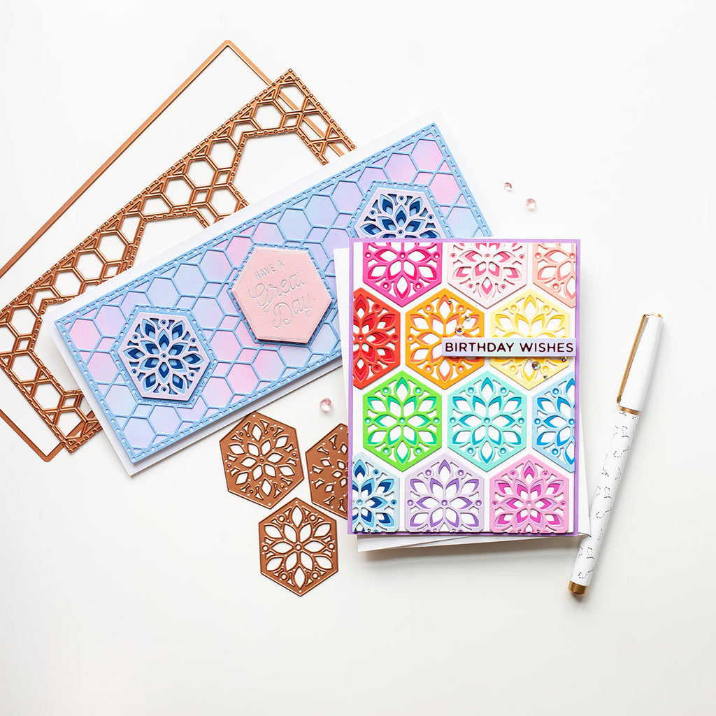 Hex Kaleidoscope Slimline - Large Die of the Month (DOML-AUG21) Card Project 15