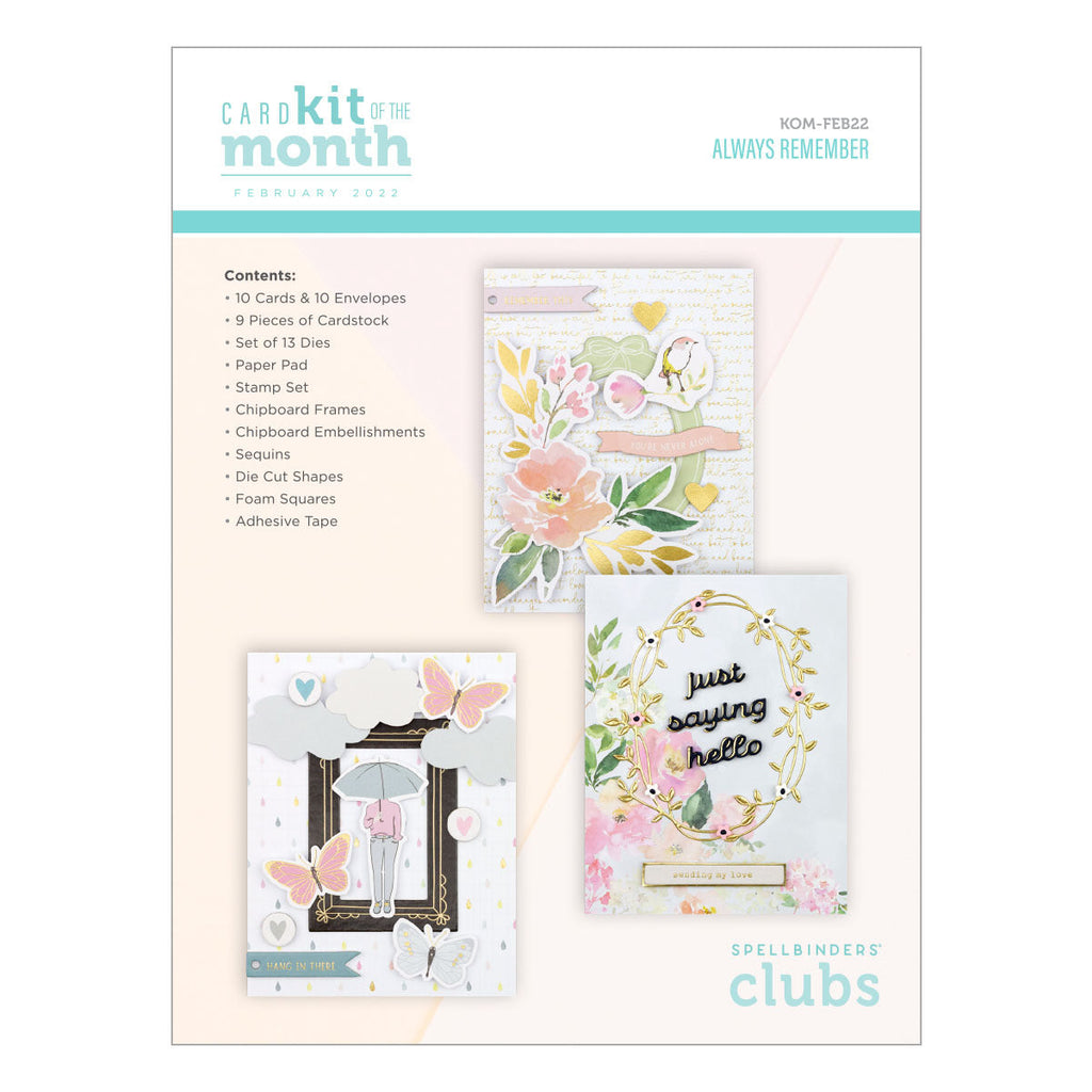 Always Remember - Card Kit of the Month Club (KOM-FEB22) instruction card. 