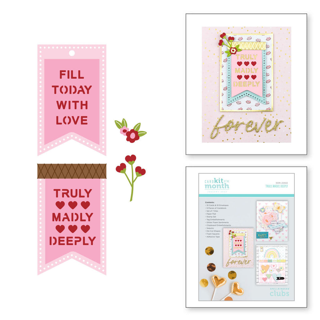  Truly, Madly, Deeply - Card Kit of the Month Club (KOM-JAN22) die set combo image. 