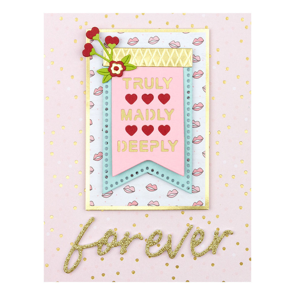  Truly, Madly, Deeply - Card Kit of the Month Club (KOM-JAN22) white clipped card using die set. 