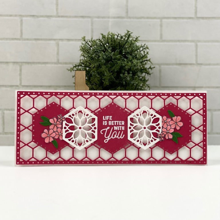 Hex Kaleidoscope Slimline - Large Die of the Month (DOML-AUG21) Card Project 17