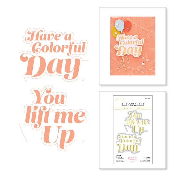 Balloon Greeting Sentiments Glimmer Hot Foil Plate Set - Coordinates with Glimmer Club