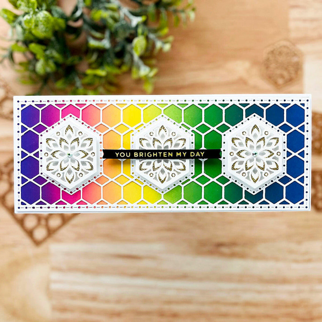 Hex Kaleidoscope Slimline - Large Die of the Month (DOML-AUG21) Card Project 20