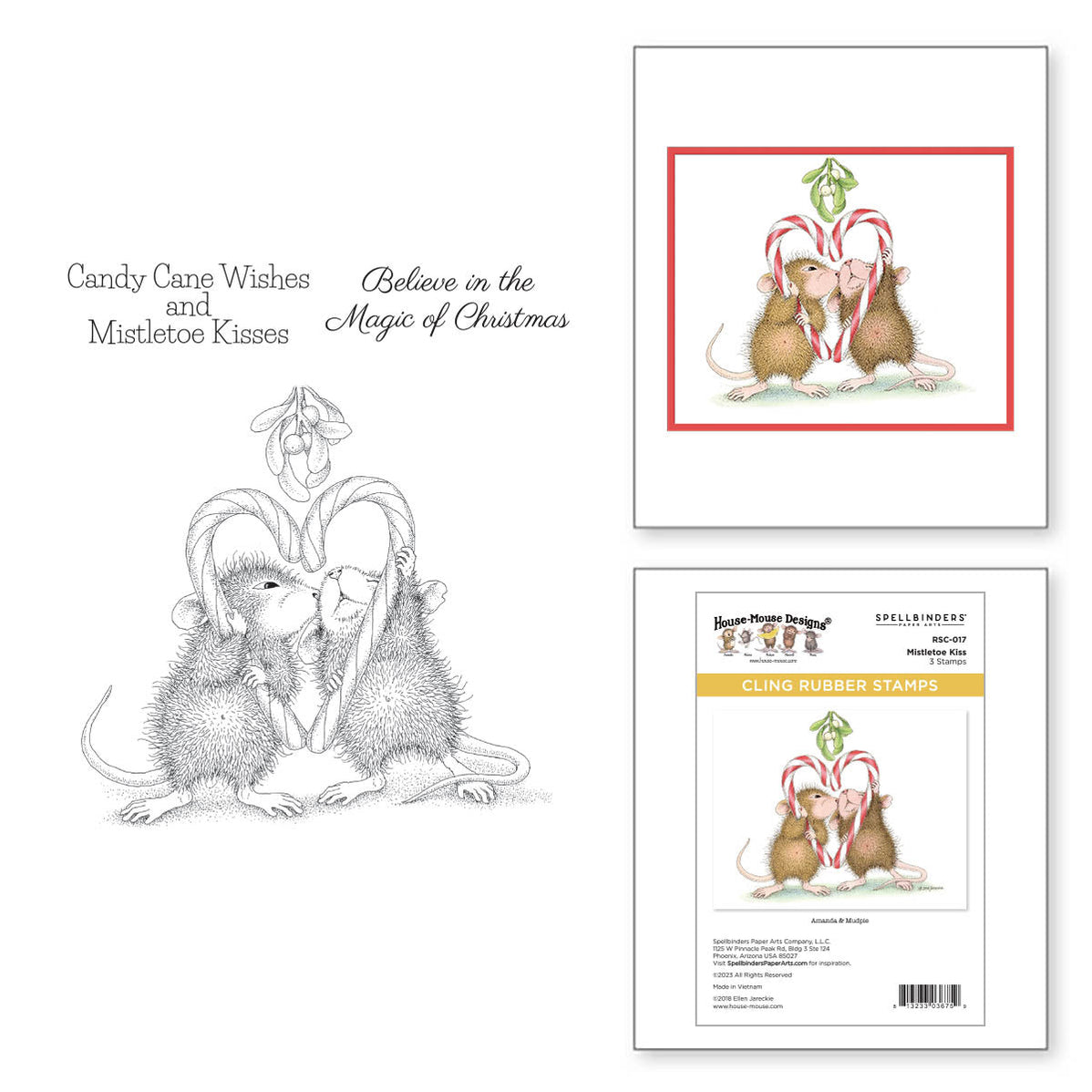Mistletoe Kiss Cling Rubber Stamp Set from the HouseMouse Holiday Col