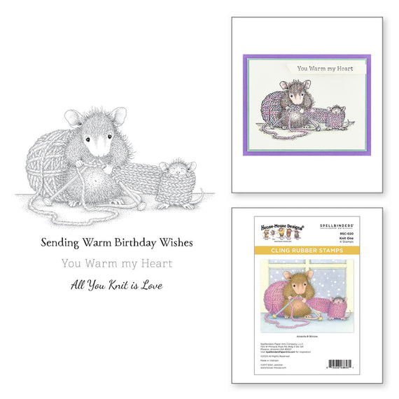 Knit One Cling Rubber Stamps from the House-Mouse Winter Collection