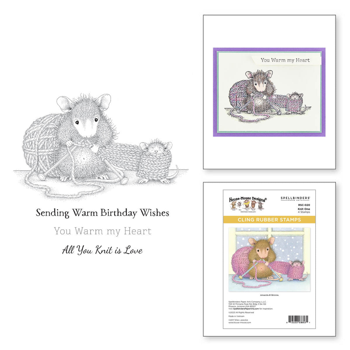 Knit One Cling Rubber Stamps from the HouseMouse Everyday Collection