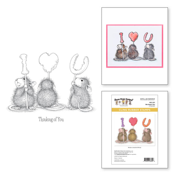 We Heart You Cling Rubber Stamps from the House-Mouse Winter Collection