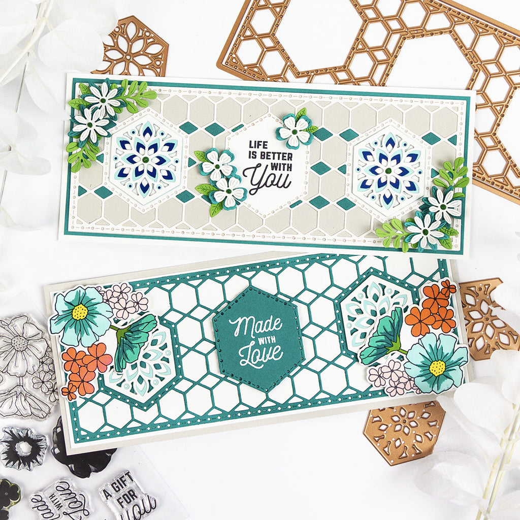 Hex Kaleidoscope Slimline - Large Die of the Month (DOML-AUG21) Card Project 23