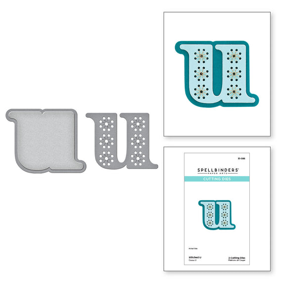 Stitched u Etched Dies from the Stitched Alphabet Collection