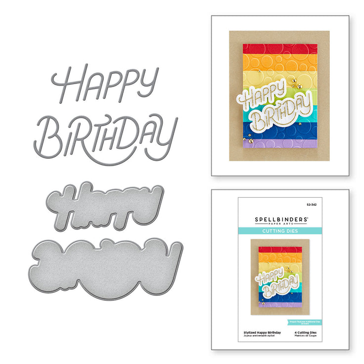 STYLIZED HAPPY BIRTHDAY ETCHED DIES STYLIZED HAPPY BIRTHDAY ETCHED DIES