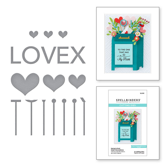 Parcel & Post Heart Decorations Etched Dies