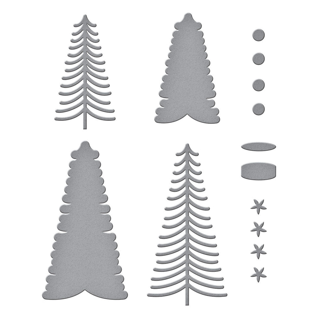 Bottle Brush Trees Etched Dies from the Tis the Season Collection (S3-417) Colorization