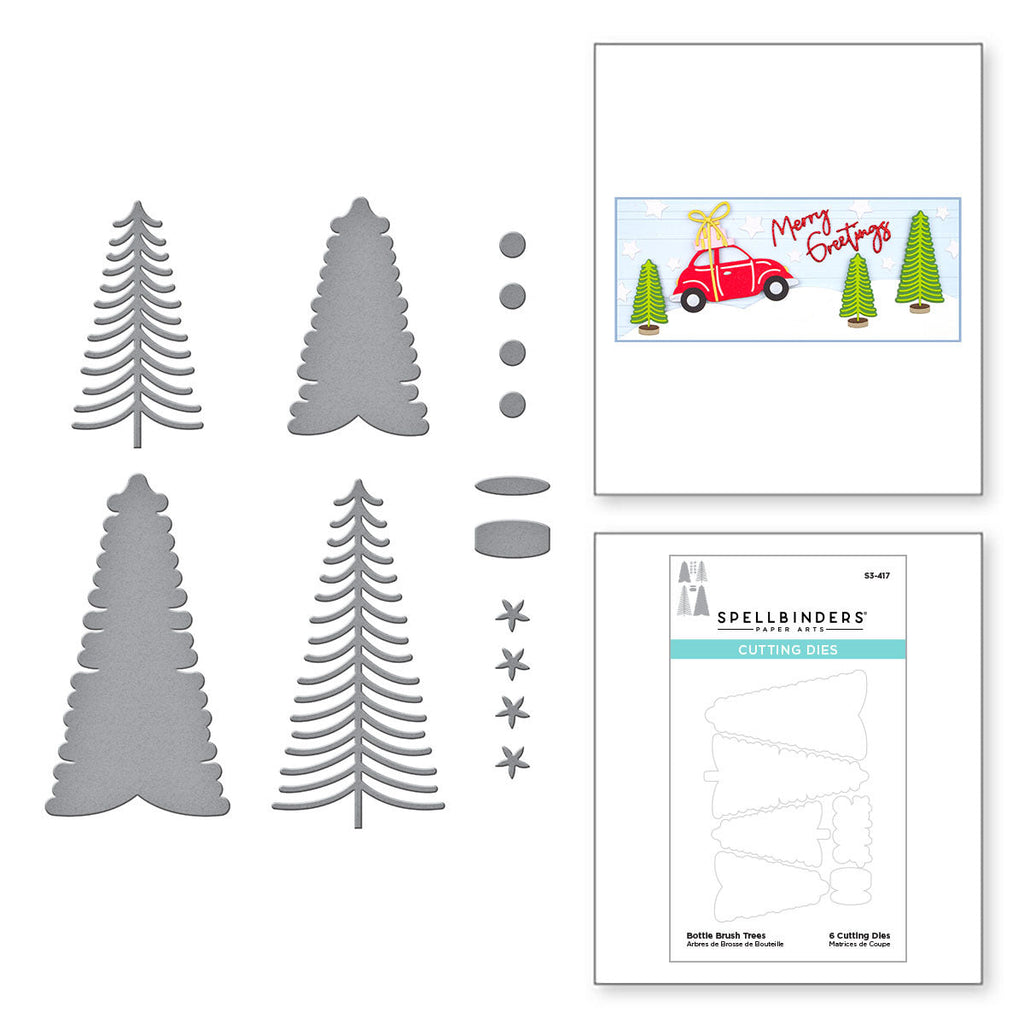 Bottle Brush Trees Etched Dies from the Tis the Season Collection (S3-417) Combo Image