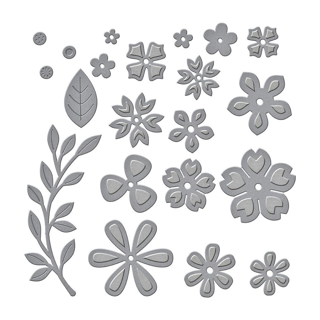 Petite Floral Potpourri Etched Dies from Beautiful Sentiment Vignettes Collection by Becca Feeken (S3-420) Colorization
