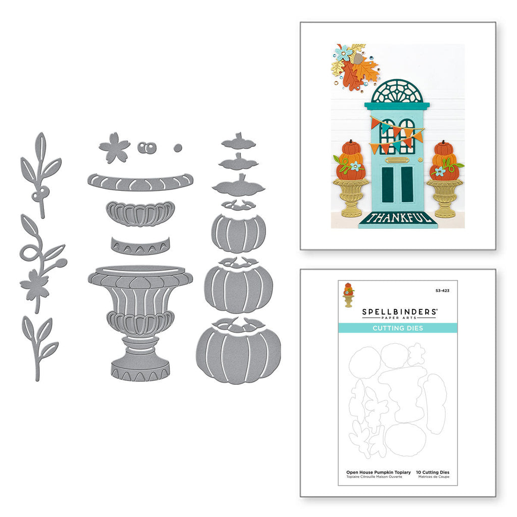 Open House Pumpkin Topiary Etched Dies from the Fall Traditions Collection (S3-423) Combo Image