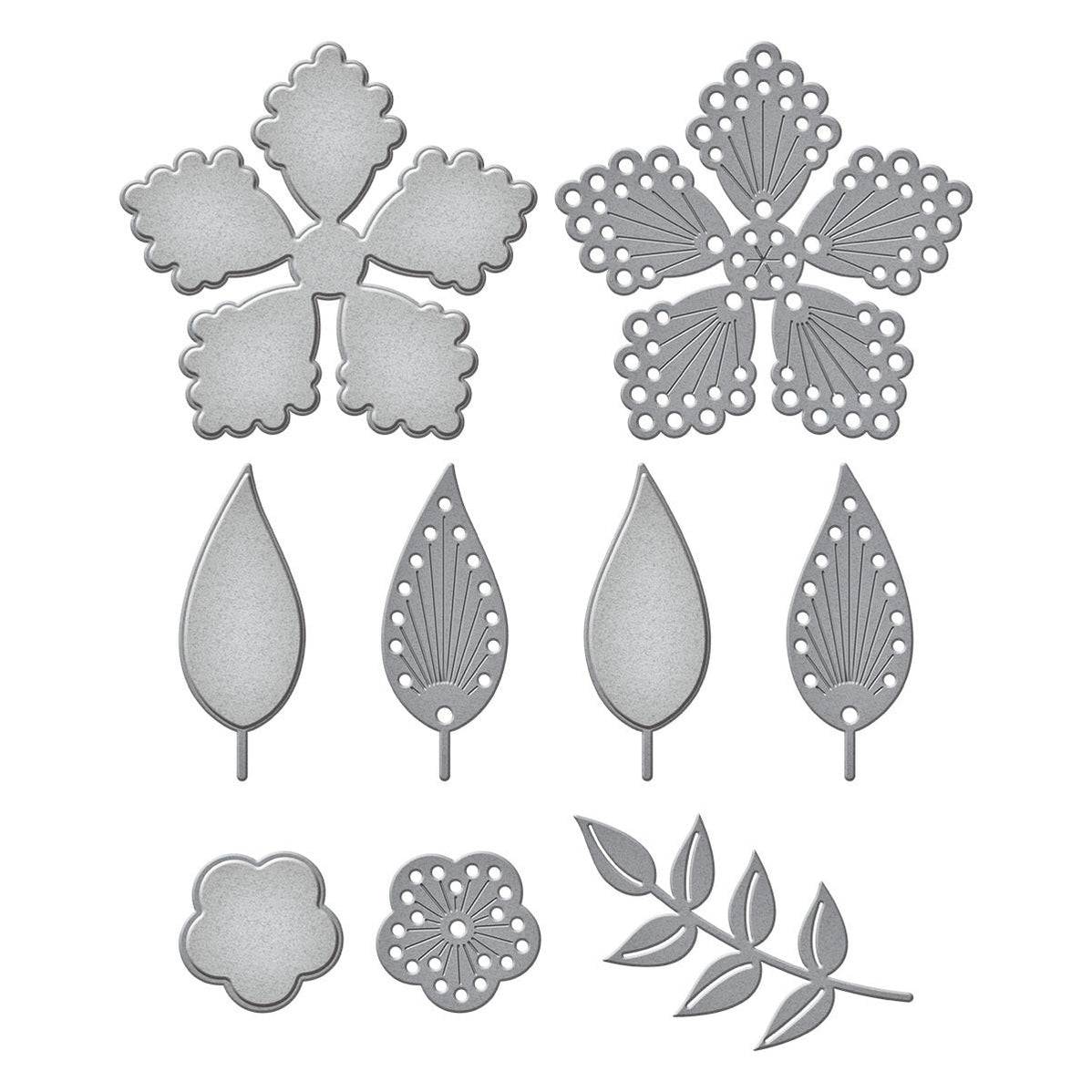 Stitched Flower Etched Dies Spring Into Stitching Collection