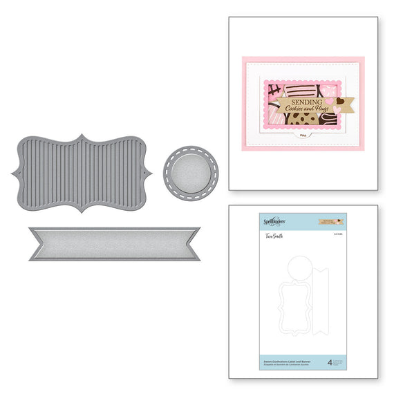 Sweet Confections Label and Banner Etched Dies from Sweet Street by Tina Smith