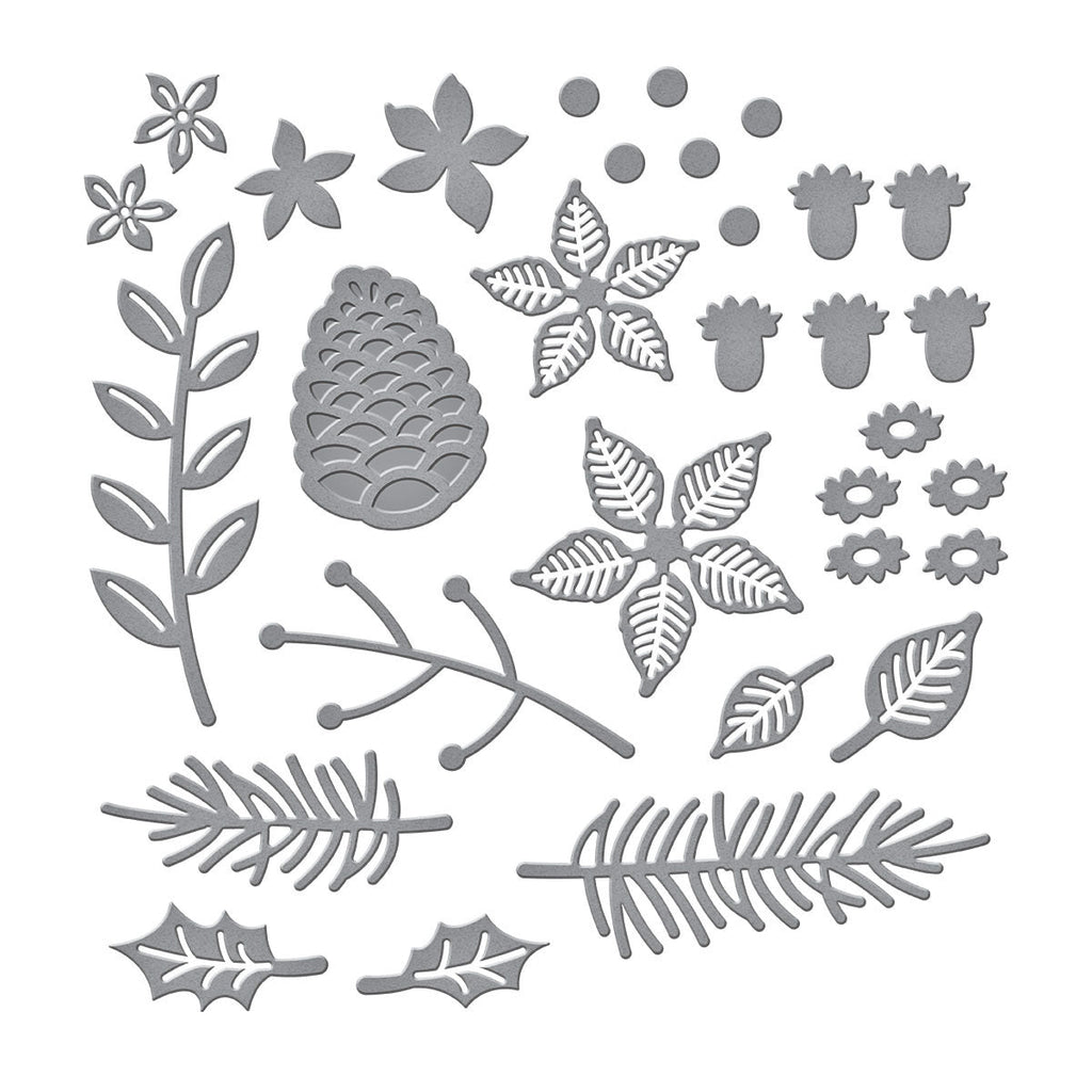 Christmas Blooms Etched Dies from the Tis the Season Collection (S4-1135) Colorization