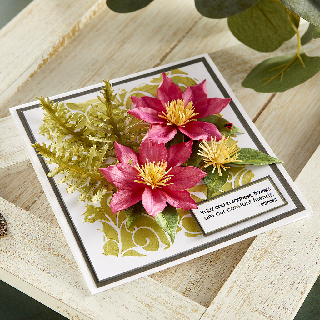 Garden Favorites Sentiments Clear Stamp Set from the Garden Favorites Collection by Susan Tierney-Cockburn (STP-088) Clematis (S4-1172) Lifestyle project.