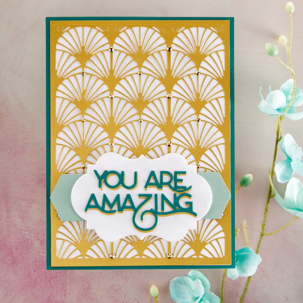 You're Amazing Etched Dies from The Right Words Collection by Becca Feeken (S4-1203) lifestyle project example. 