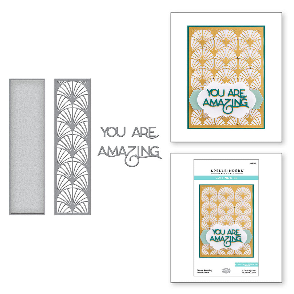 You're Amazing Etched Dies from The Right Words Collection by Becca Feeken (S4-1203) combo product image.