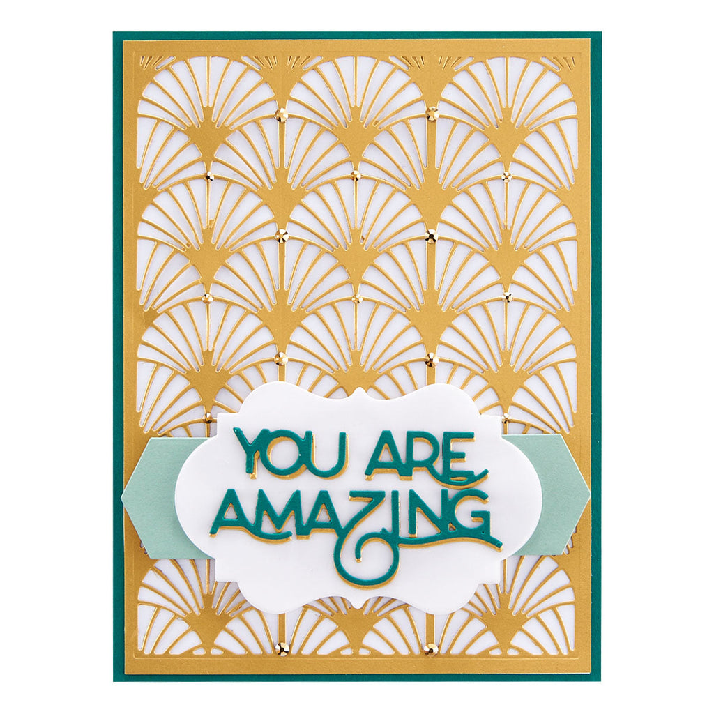 You're Amazing Etched Dies from The Right Words Collection by Becca Feeken (S4-1203) project whiteclip. 