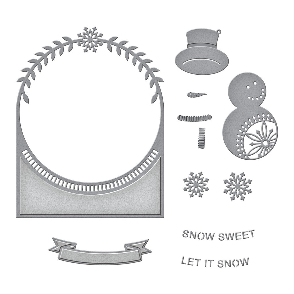 Let it Snowman A2 Cardfront Etched Dies from the Christmas Flourish Collection by Becca Feeken product image 3