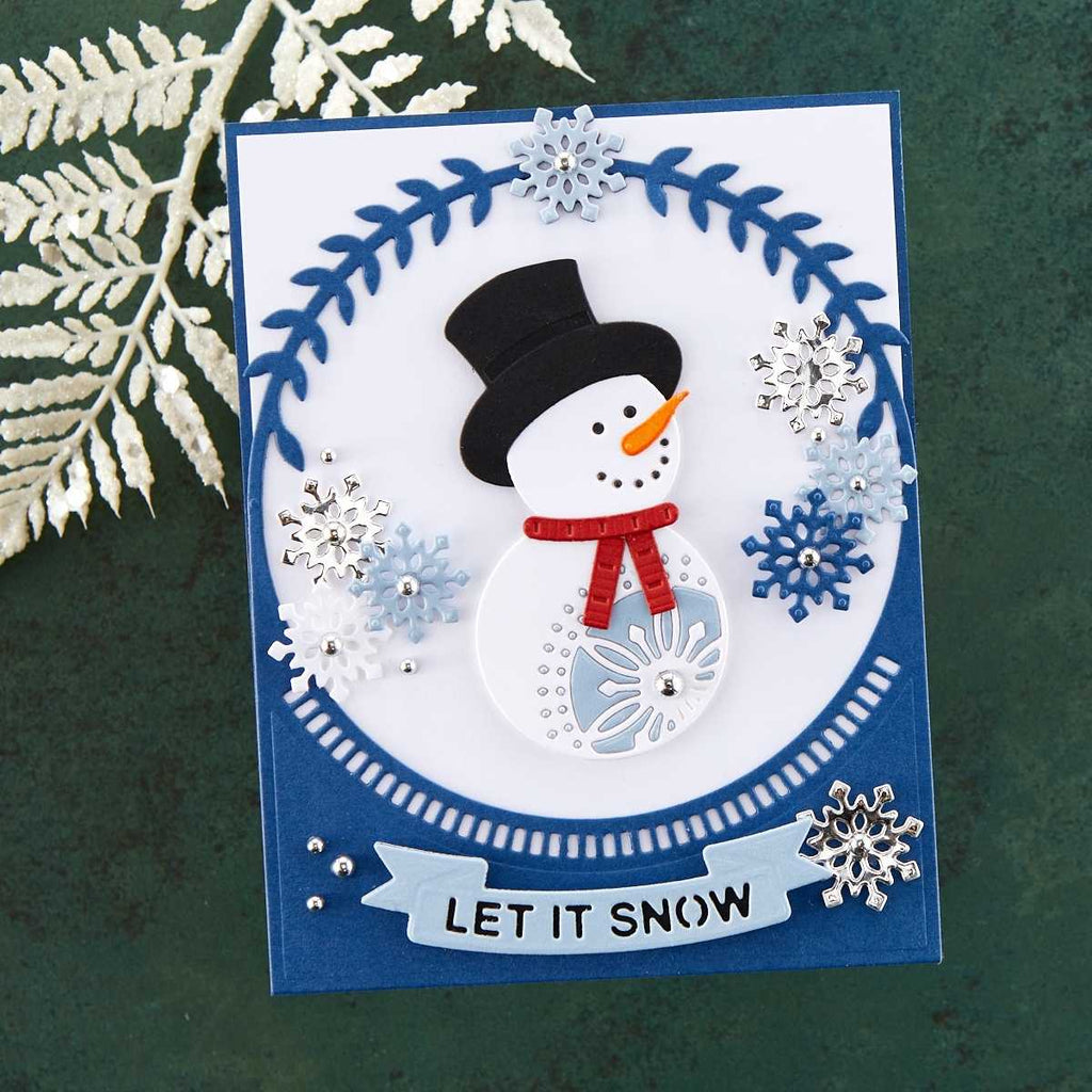 Let it Snowman A2 Cardfront Etched Dies from the Christmas Flourish Collection by Becca Feeken product image 5