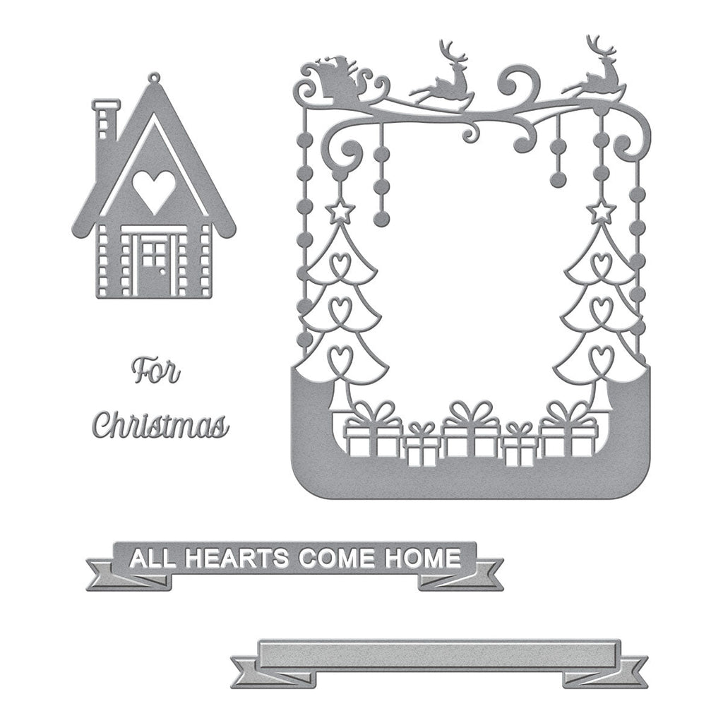 All Hearts Come Home A2 Cardfront Etched Dies from the Christmas Flourish Collection by Becca Feeken product image 3