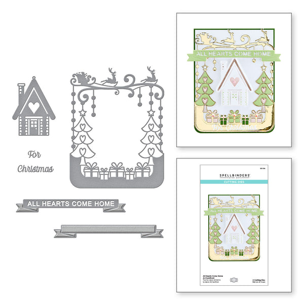 All Hearts Come Home A2 Cardfront Etched Dies from the Christmas Flourish Collection by Becca Feeken product image 1